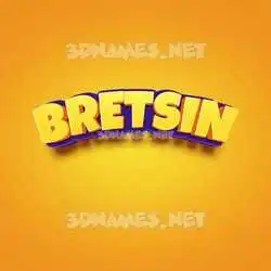 bretsin in Orange Toon style - 3D name wallpaper