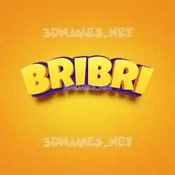 bribri in Orange Toon style - 3D name wallpaper