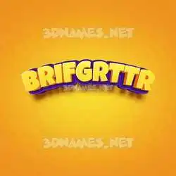 brifgrttr in Orange Toon style - 3D name wallpaper