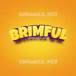 brimful in Orange Toon style - 3D name wallpaper