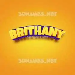 brithany in Orange Toon style - 3D name wallpaper