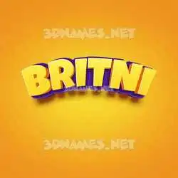 britni in Orange Toon style - 3D name wallpaper