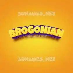brogonian in Orange Toon style - 3D name wallpaper