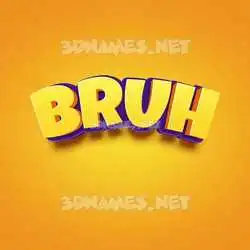 bruh in Orange Toon style - 3D name wallpaper