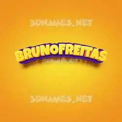 brunofreitas in Orange Toon style - 3D name wallpaper
