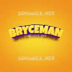 bryceman in Orange Toon style - 3D name wallpaper