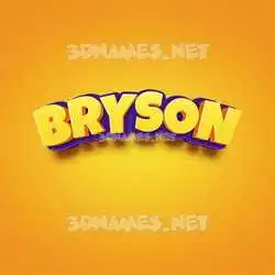 bryson in Orange Toon style - 3D name wallpaper