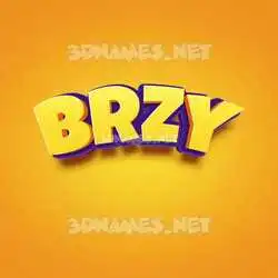 brzy in Orange Toon style - 3D name wallpaper