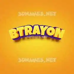 btrayon in Orange Toon style - 3D name wallpaper