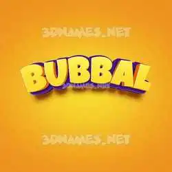 bubbal in Orange Toon style - 3D name wallpaper