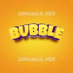 bubble in Orange Toon style - 3D name wallpaper