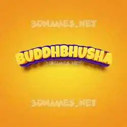 buddhbhusha in Orange Toon style - 3D name wallpaper