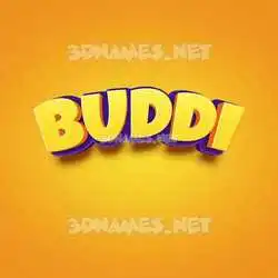 buddi in Orange Toon style - 3D name wallpaper
