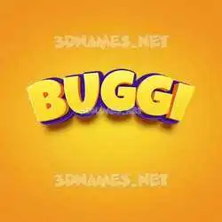 buggi in Orange Toon style - 3D name wallpaper