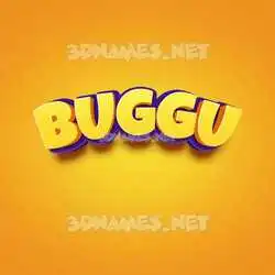 buggu in Orange Toon style - 3D name wallpaper