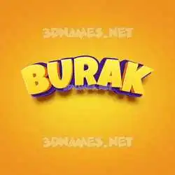 burak in Orange Toon style - 3D name wallpaper