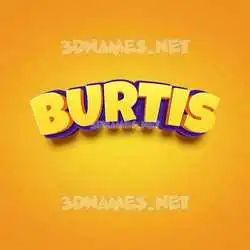 burtis in Orange Toon style - 3D name wallpaper