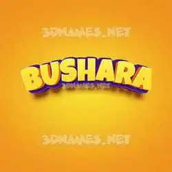 bushara in Orange Toon style - 3D name wallpaper