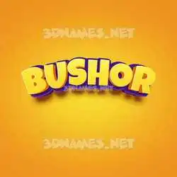 bushor in Orange Toon style - 3D name wallpaper