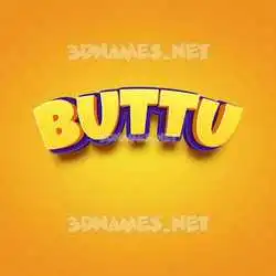 buttu in Orange Toon style - 3D name wallpaper