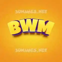 bwm in Orange Toon style - 3D name wallpaper