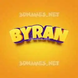 byran in Orange Toon style - 3D name wallpaper