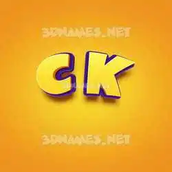 c k in Orange Toon style - 3D name wallpaper