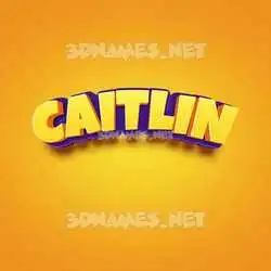 caitlin in Orange Toon style - 3D name wallpaper