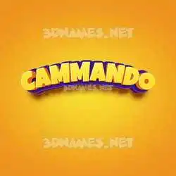 cammando in Orange Toon style - 3D name wallpaper