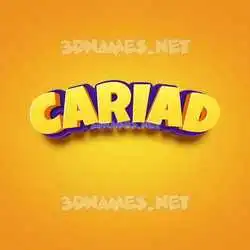 cariad in Orange Toon style - 3D name wallpaper