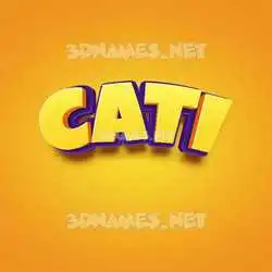 cati in Orange Toon style - 3D name wallpaper