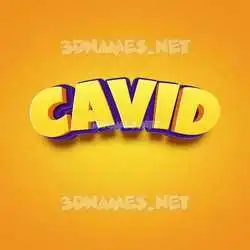 cavid in Orange Toon style - 3D name wallpaper