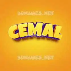 cemal in Orange Toon style - 3D name wallpaper