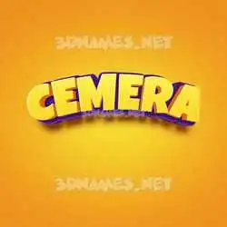 cemera in Orange Toon style - 3D name wallpaper