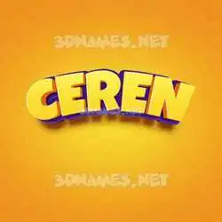 ceren in Orange Toon style - 3D name wallpaper
