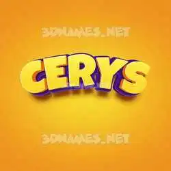 cerys in Orange Toon style - 3D name wallpaper
