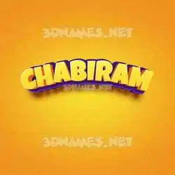 chabiram in Orange Toon style - 3D name wallpaper