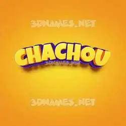 chachou in Orange Toon style - 3D name wallpaper