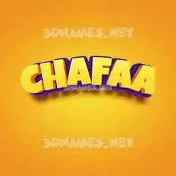 chafaa in Orange Toon style - 3D name wallpaper
