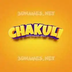 chakuli in Orange Toon style - 3D name wallpaper