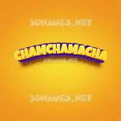 chamchamacha in Orange Toon style - 3D name wallpaper