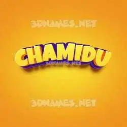chamidu in Orange Toon style - 3D name wallpaper