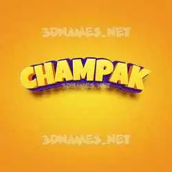 champak in Orange Toon style - 3D name wallpaper