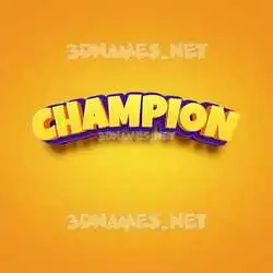 champion in Orange Toon style - 3D name wallpaper
