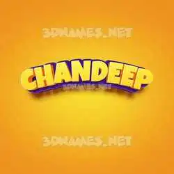 chandeep in Orange Toon style - 3D name wallpaper