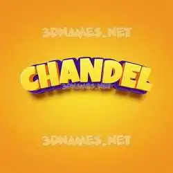 chandel in Orange Toon style - 3D name wallpaper