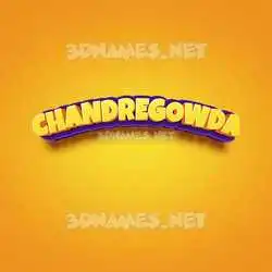 chandregowda in Orange Toon style - 3D name wallpaper