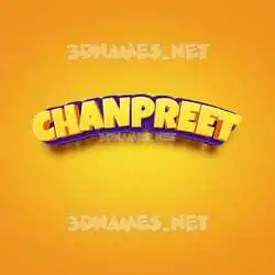 chanpreet in Orange Toon style - 3D name wallpaper