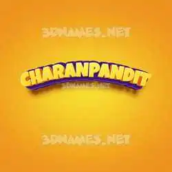 charanpandit in Orange Toon style - 3D name wallpaper