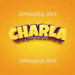 charla in Orange Toon style - 3D name wallpaper